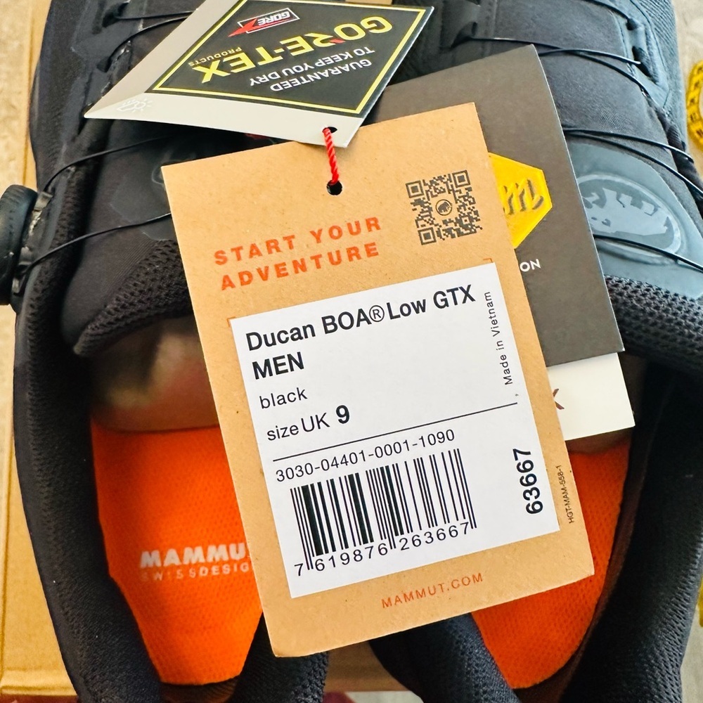 Mammut Ducan Boa Low GTX Men's Trail Shoes - Black US 10 RARE! NIB! - Picture 10 of 14